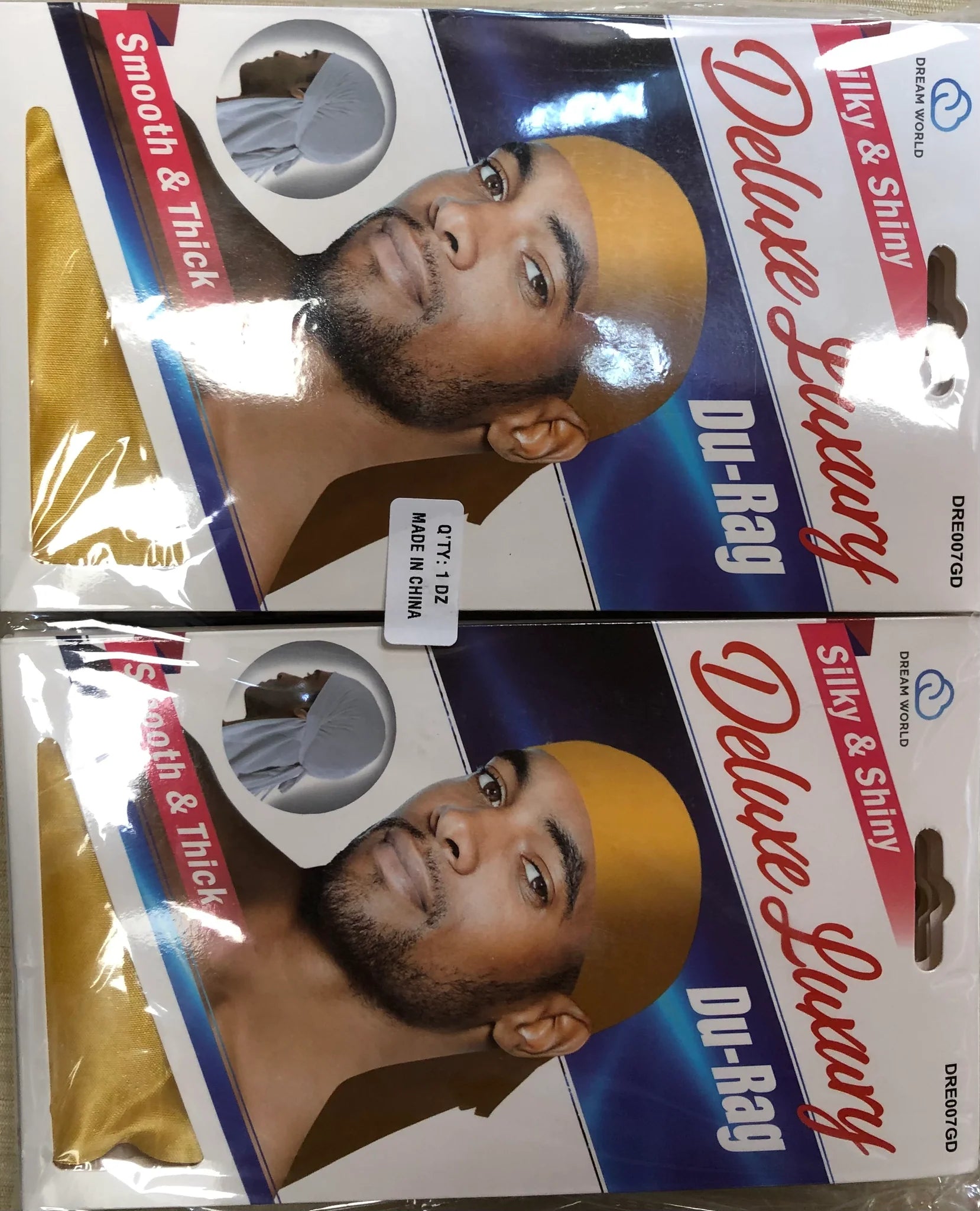 Dream silky shiny deluxe durag gold smooth thick dozen pack