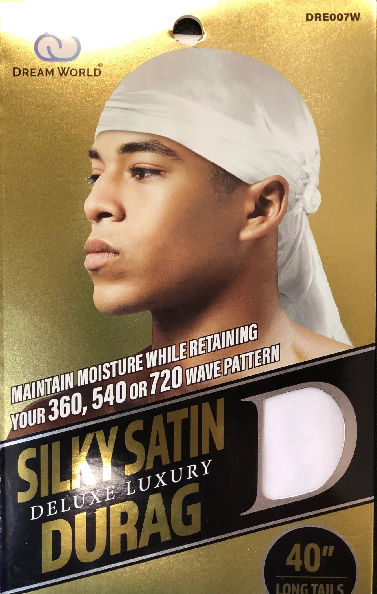 Dream Silky and Shiny Deluxe Du-Rag White #007W - Dozen Pack