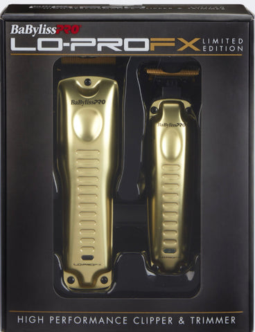 BABYLISS PRO LO-PRO FX LIMITED EDITION CLIPPER & TRIMMER COLLECTION SET - GOLD