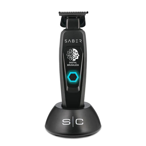StyleCraft Pro Saber Metal Trimmer – Black, 7,500 RPM Brushless, DLC X-Pro Blade