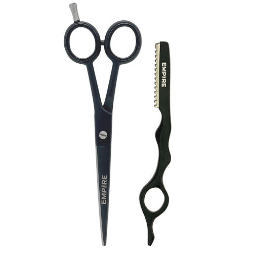 Empire Black Plasma Shear and Thinning Razor Duo Set