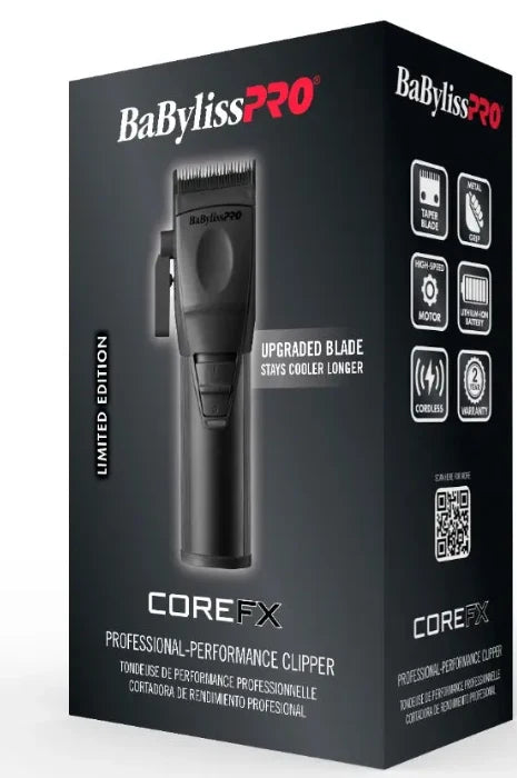 BaBylissPRO CoreFX FX86MB Matte Black clipper front product view