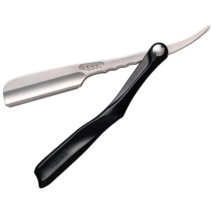 Feather Artist Club SS folding black straight razor professional