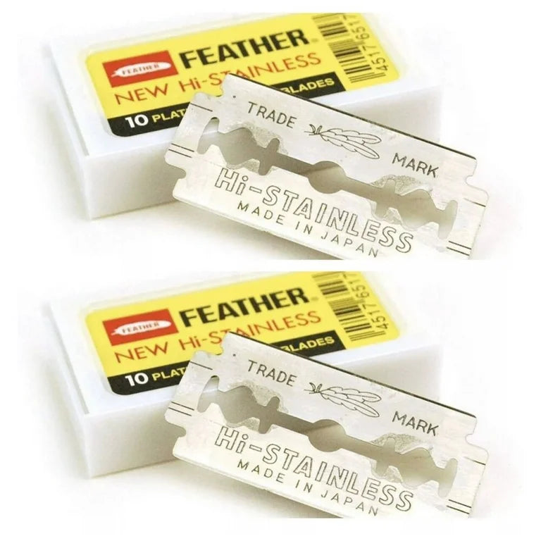 Feather Double Edge Razor Bonus Pack with 20 Hi-Stainless Blades