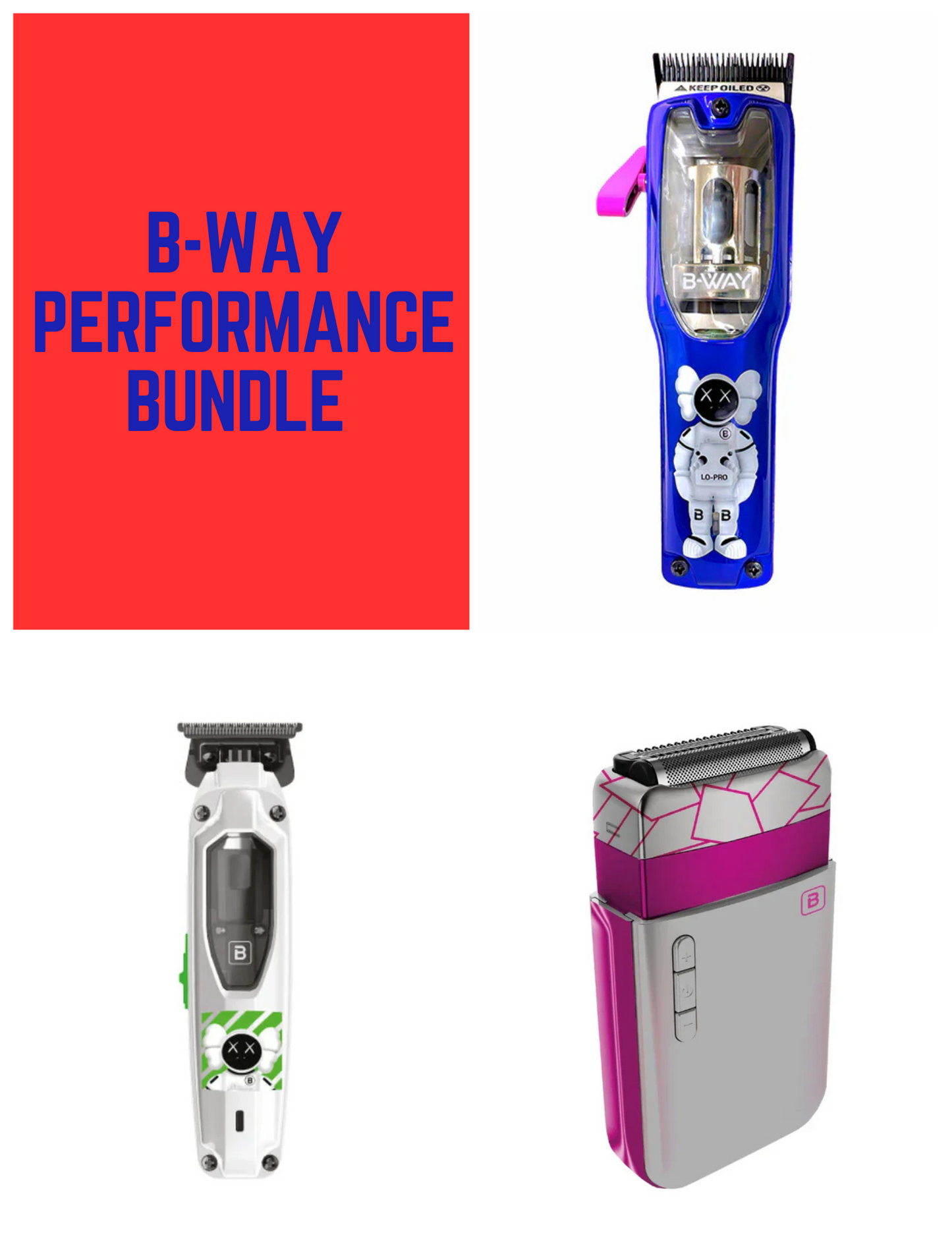 B-WAY Performance Bundle – Clipper, Trimmer & Shaver Set