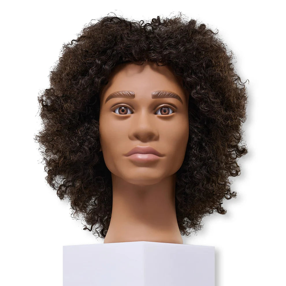 Fromm Theo Textured Hair Mannequin #D3071 – 100% Human Hair, 16-18"