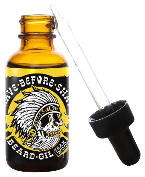 Grave Before Shave Beard Oil – 1 oz – GBS TEAKWOOD beard oil bottle 1 product view