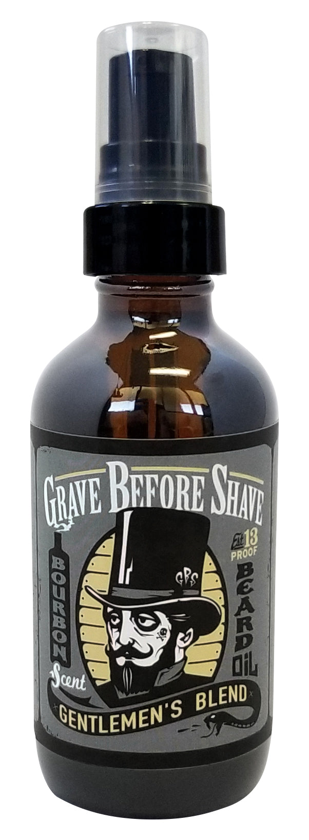 Grave Before Shave Beard Oil – 4 oz Pump – GENTSnewpump4OZBIGLABELFRONT 2 product view