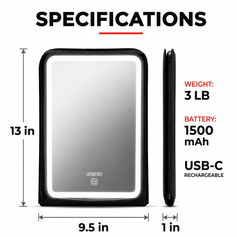 G&BPRO Ultra Bright LED Mirror – Rechargeable Barber Mirror