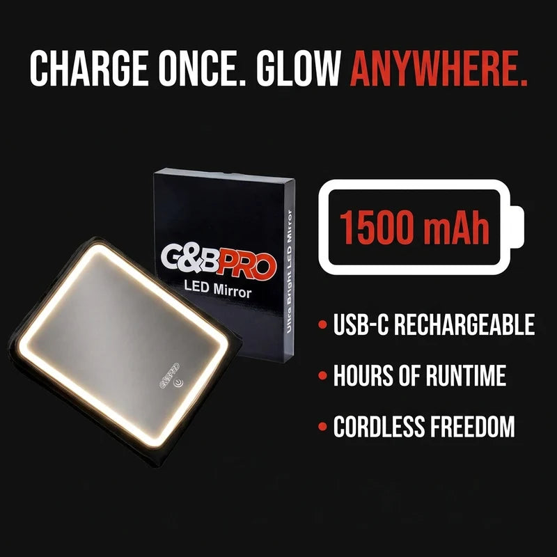 G&BPRO Ultra Bright LED Mirror – Rechargeable Barber Mirror