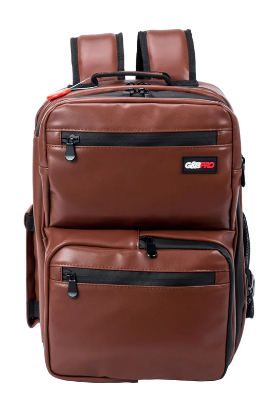 G&B Pro Premium Leather Mobile Station Brown Backpack