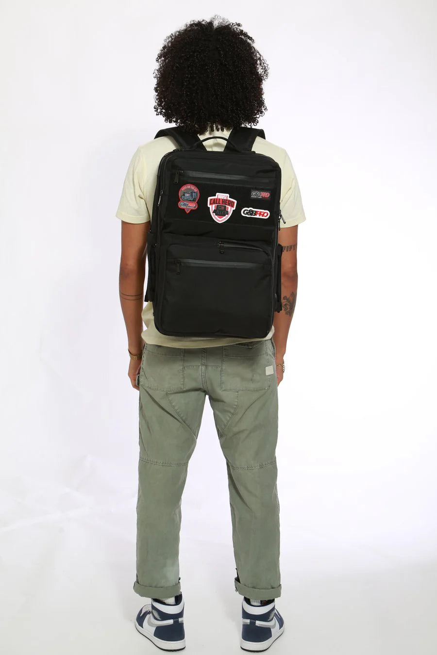 G&B PRO black full-size and OGB Reserves mobile barber workstation backpack