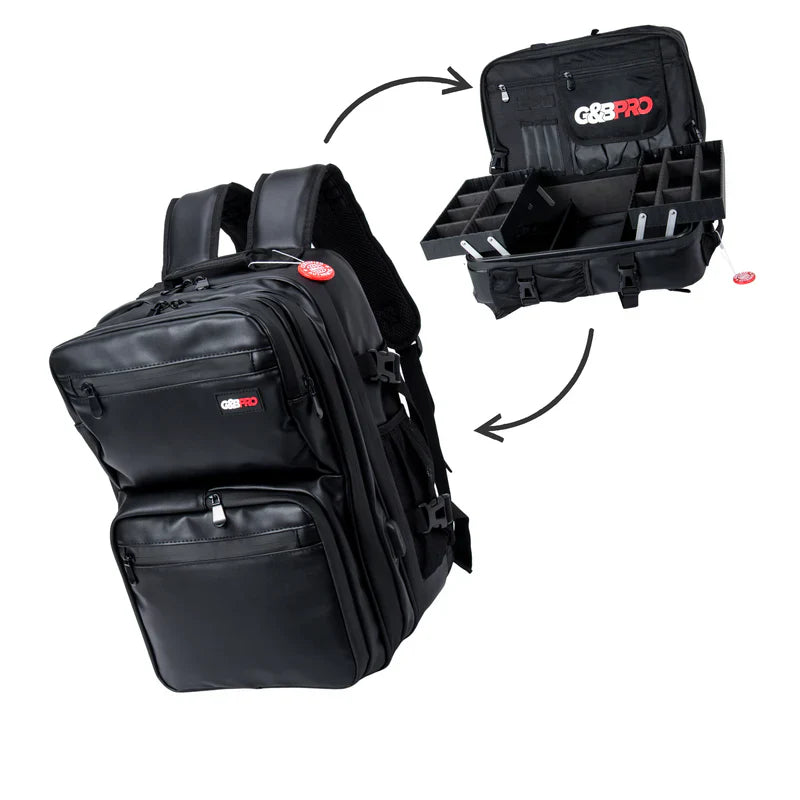 G&B Pro Premium Leather Mid Size Mobile Station Backpack