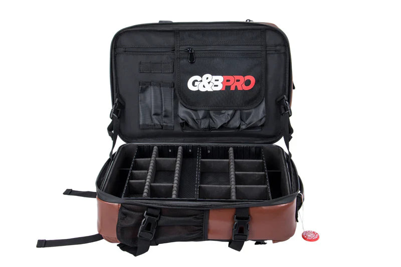 G&B Pro Premium Leather Mobile Station Brown Backpack