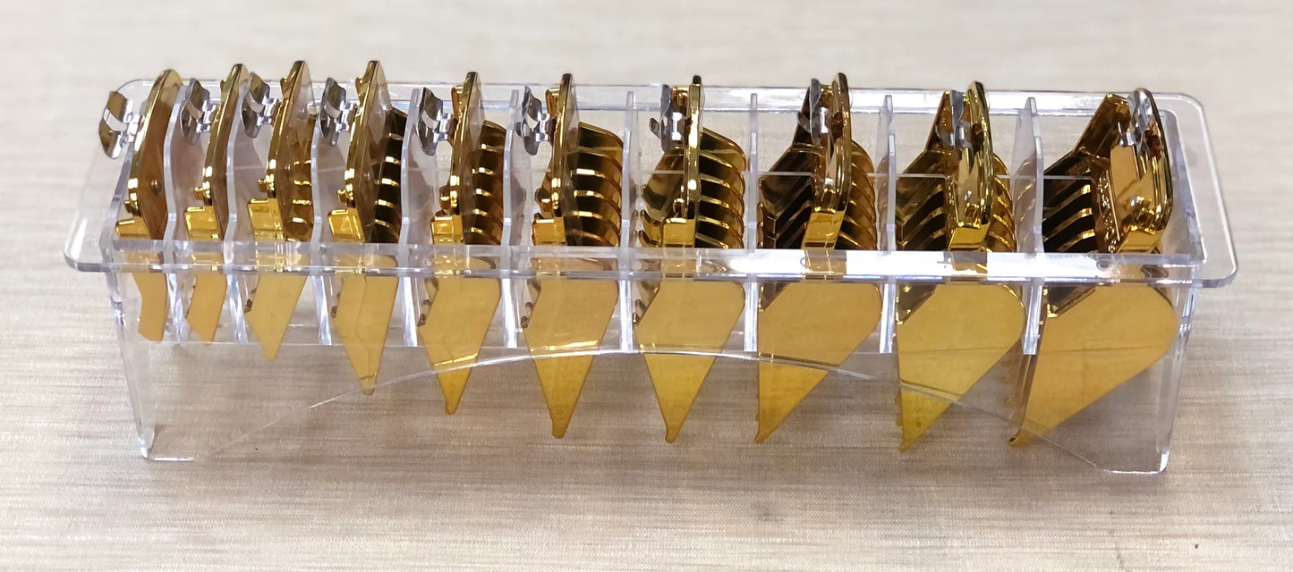 Gold Premium Clipper Guard Set (10-Pack) – Metal Clip Fit