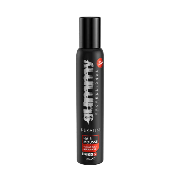 Gummy Hair Mousse Maximum Hold Shine – 225ml | Strong Hold & Shine for Men’s Styling