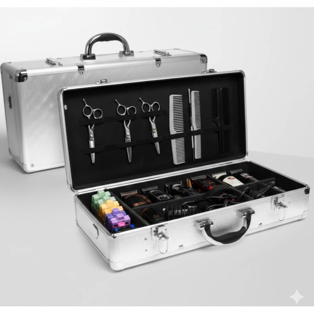 HairArt Barber Case, Barber Kit Tool Case sliver