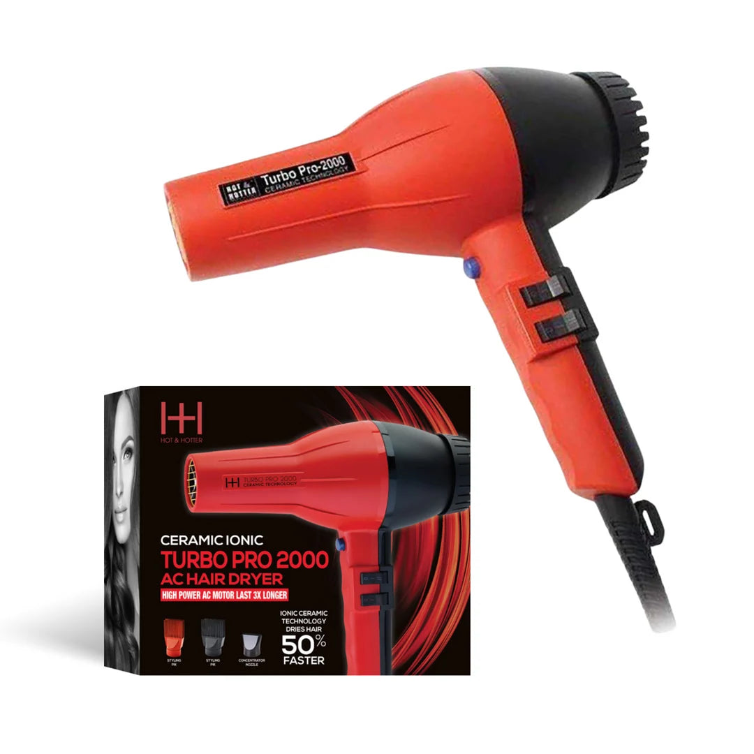 Hot & Hotter Turbo Pro 2000 Hair Dryer #5839 Professional Ceramic Hair Dryer