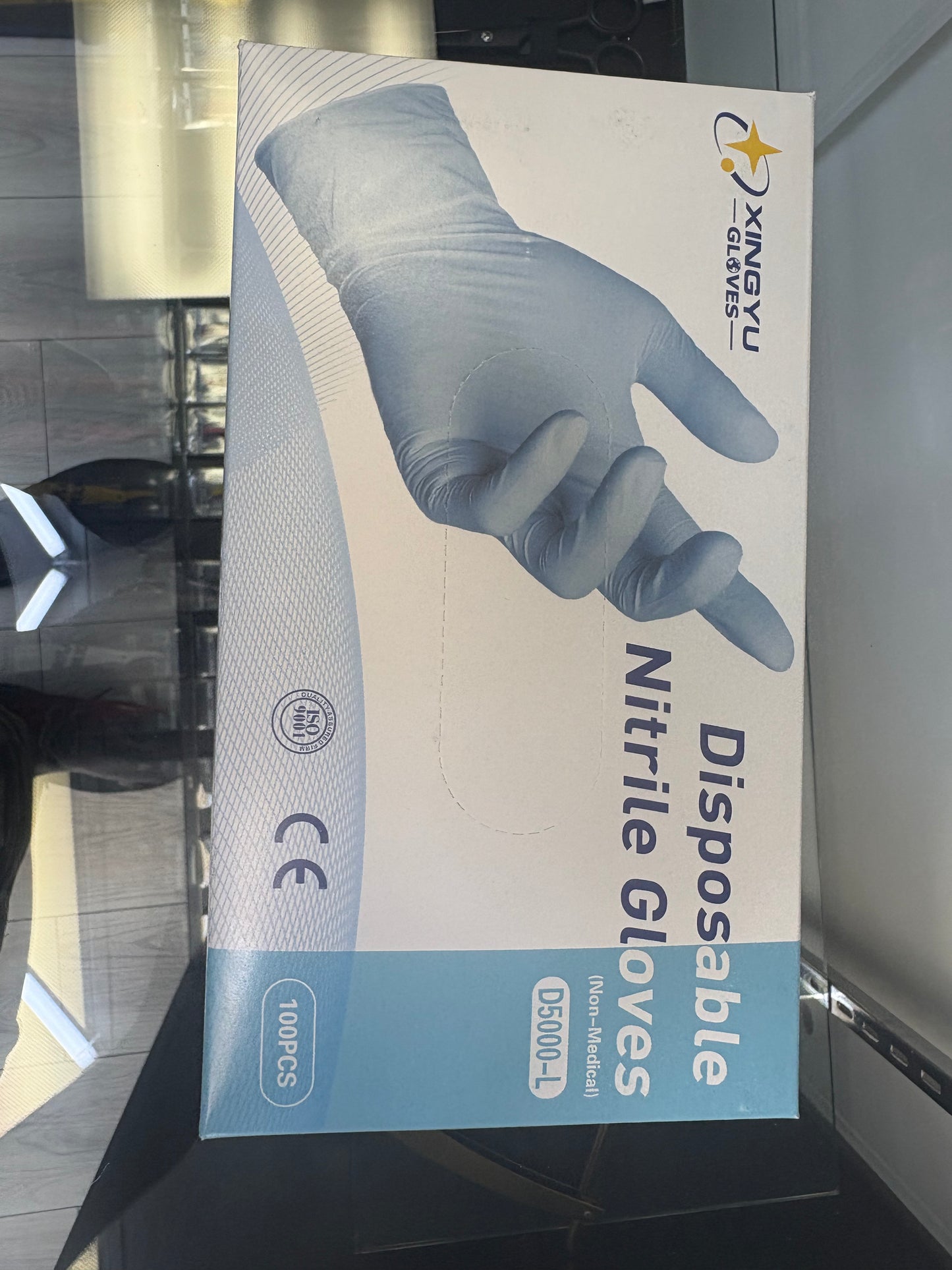Xingyu Disposable Nitrile Gloves Large 100ct – Powder-Free, Blue