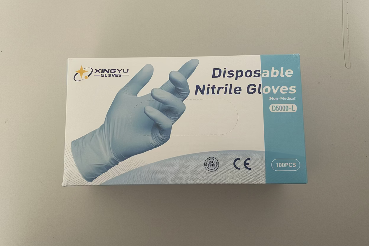 Xingyu Disposable Nitrile Gloves Large 100ct – Powder-Free, Blue