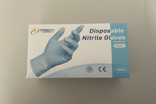 Xingyu Disposable Nitrile Gloves Large 100ct – Powder-Free, Blue