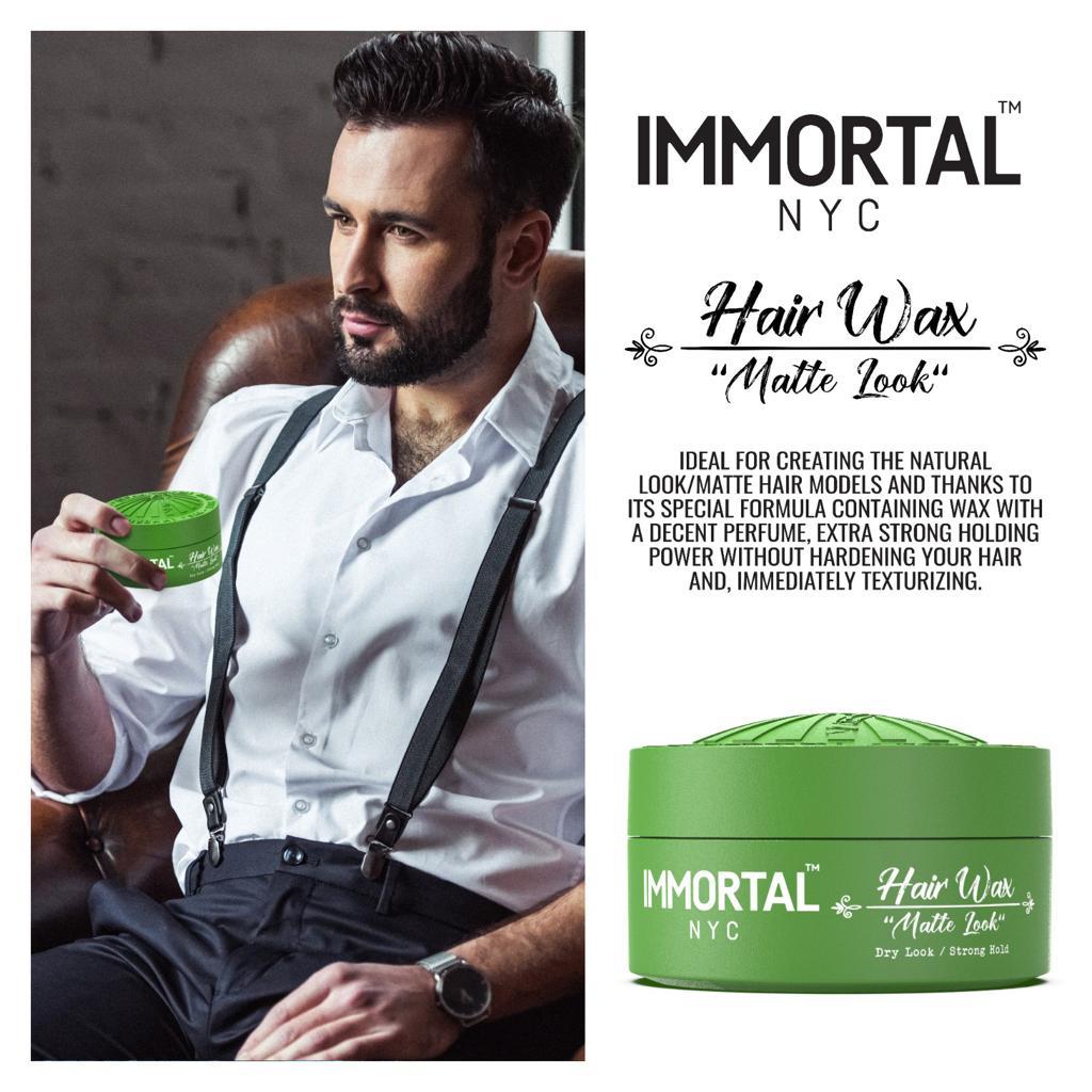 Immortal Matte Look Hair Wax 5.07oz – Strong Hold Natural Finish