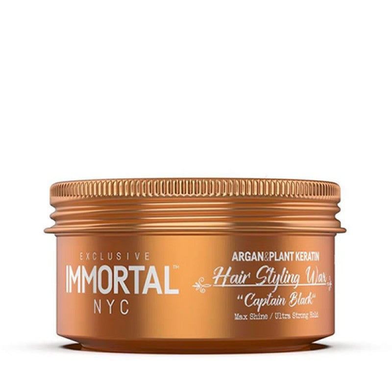 Immortal Captain Black Hair Wax 5.07oz Professional Strong Hold Styling Wax