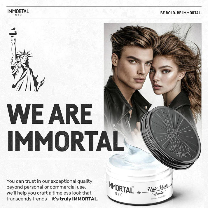 Immortal NYC Aventus Hair Wax 150ml Flexible Hold Natural Finish Styling Wax