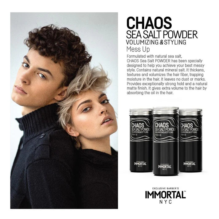 Immortal NYC Chaos Sea Salt Hair Powder 20g Extra Strong Hold Matte Styling Powder