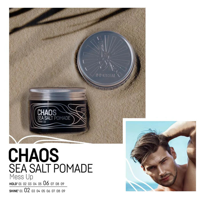 Immortal NYC Chaos Sea Salt Pomade 100ml Extra Strong Hold Matte Hair Pomade
