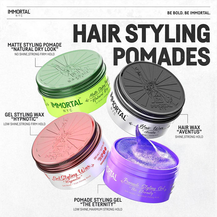Immortal NYC Dry Matte Finish Pomade 150ml Strong Hold Matte Styling Pomade