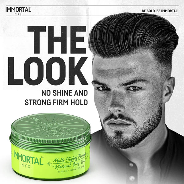 Immortal NYC Dry Matte Finish Pomade 150ml Strong Hold Matte Styling Pomade