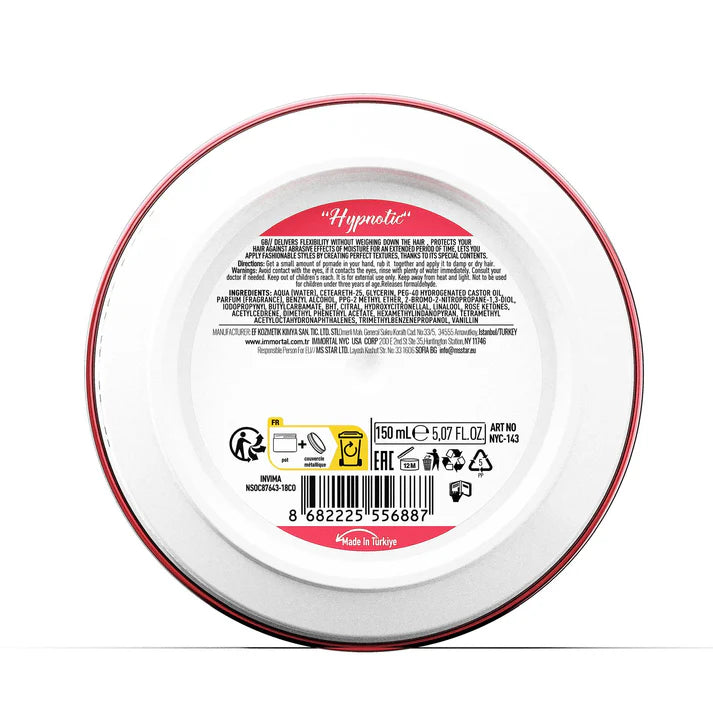 Immortal NYC Hypnotic Hair Wax Gel 150ml Strong Hold Low Shine Styling Wax
