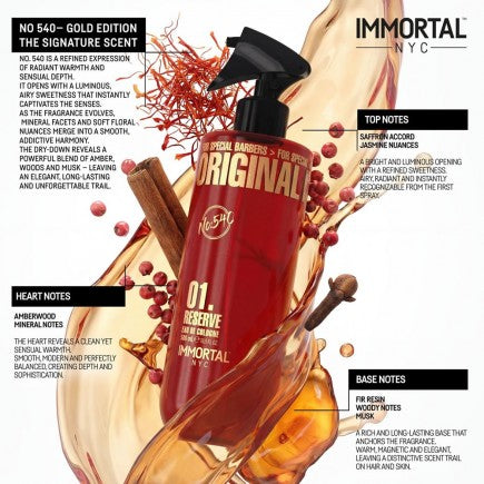 Immortal NYC Reserve 01 Gold Cologne 16.9oz – Long Lasting Scent