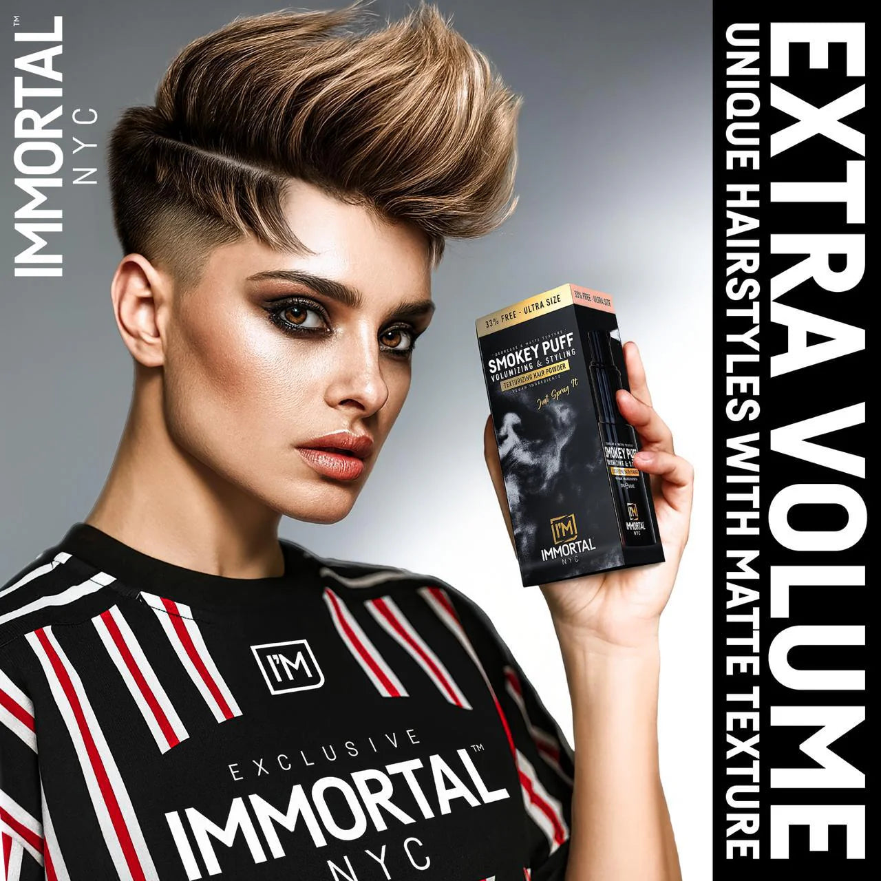 Immortal NYC Smokey Puff black styling powder spray matte volume