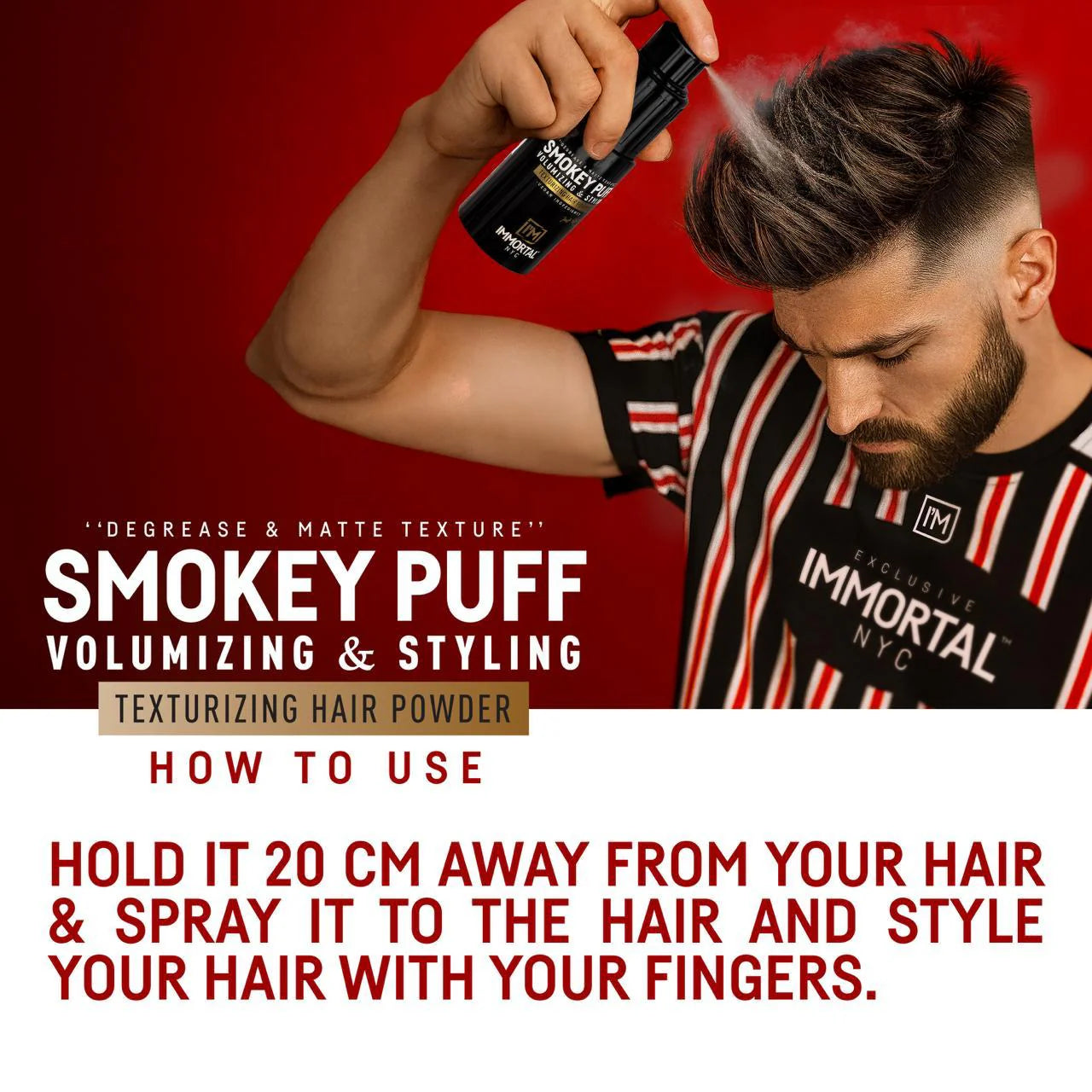 Immortal NYC Smokey Puff black styling powder spray matte volume