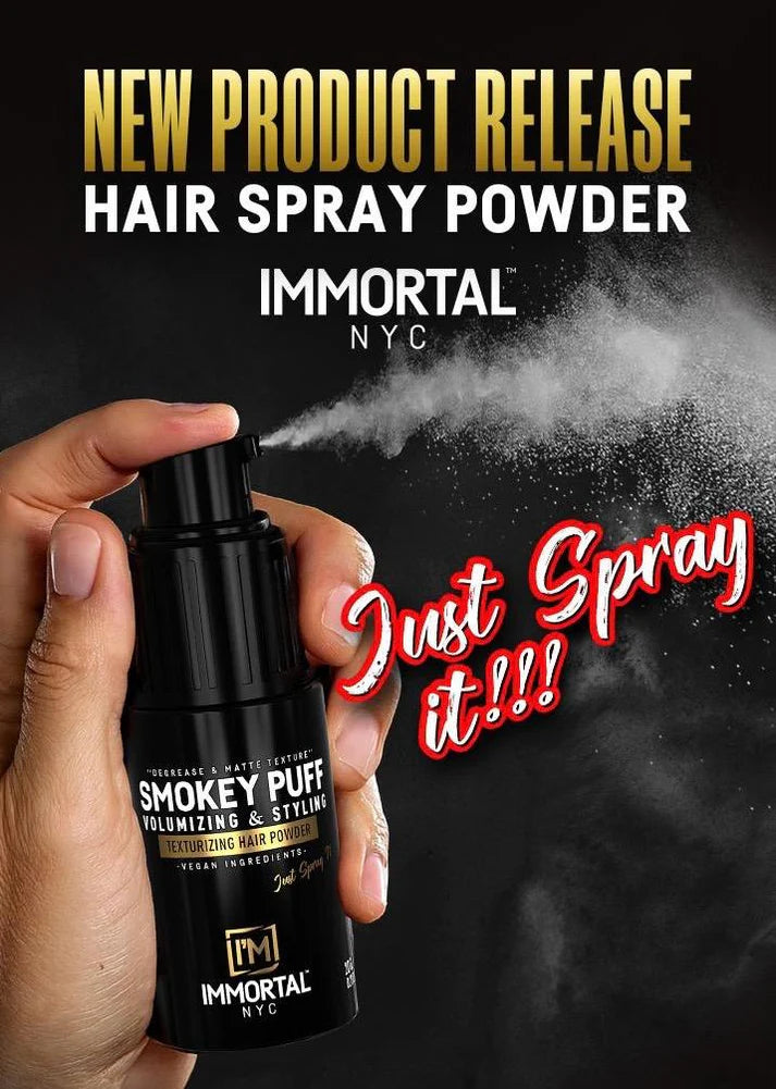 Immortal NYC Smokey Puff black styling powder spray matte volume
