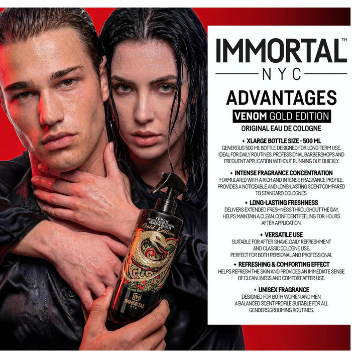 Immortal NYC Venom Gold Edition cologne 16.9oz oud inspired fragrance