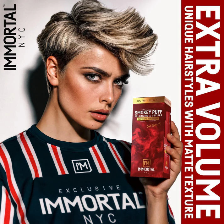 Immortal NYC styling powder spray matte volume hair powder red