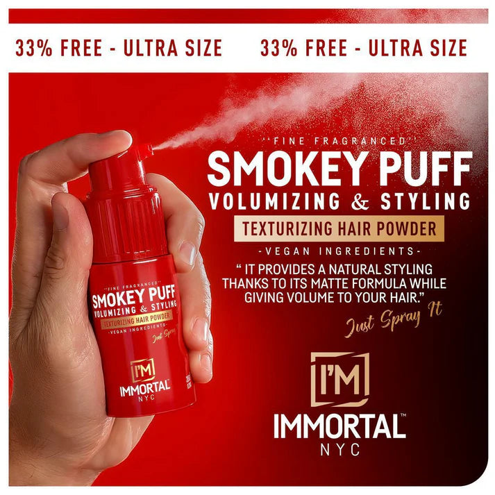 Immortal NYC styling powder spray matte volume hair powder red