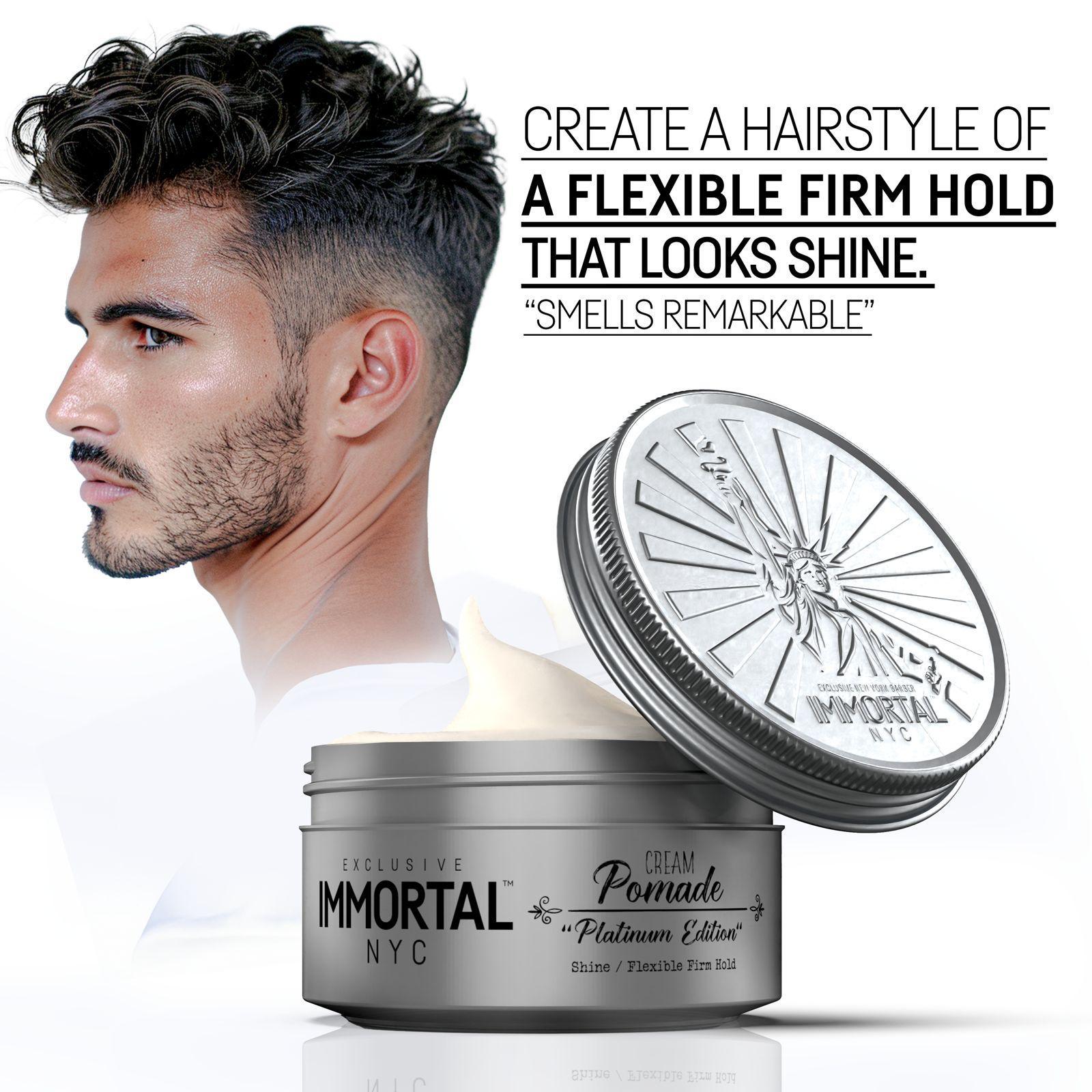 Immortal Platinum Edition Cream Pomade Natural Shine Hair Styling Product...