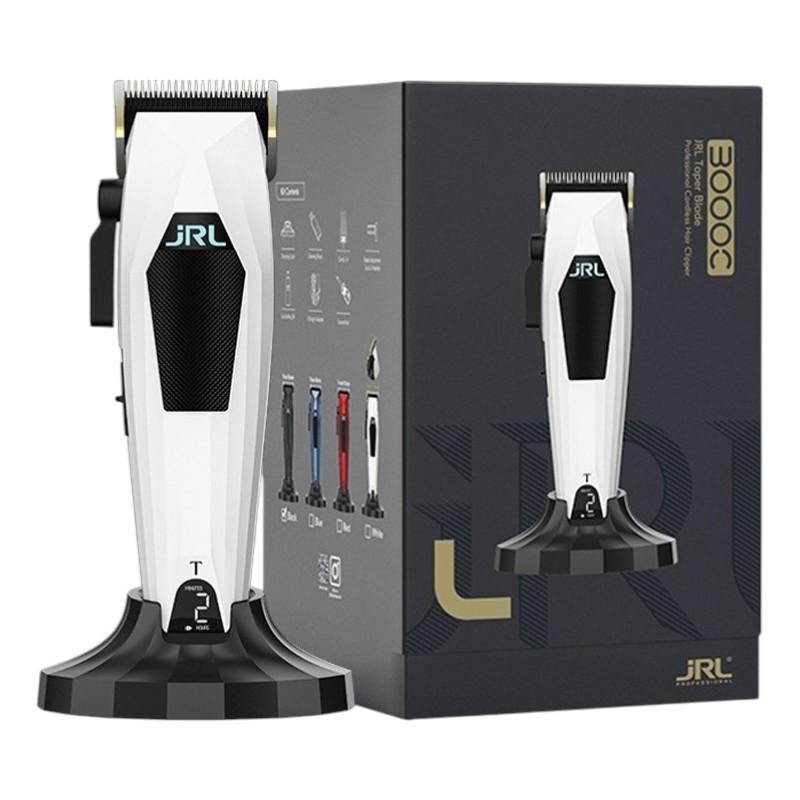 JRL 3000C Compact White Professional Cordless Clipper with Taper Blade