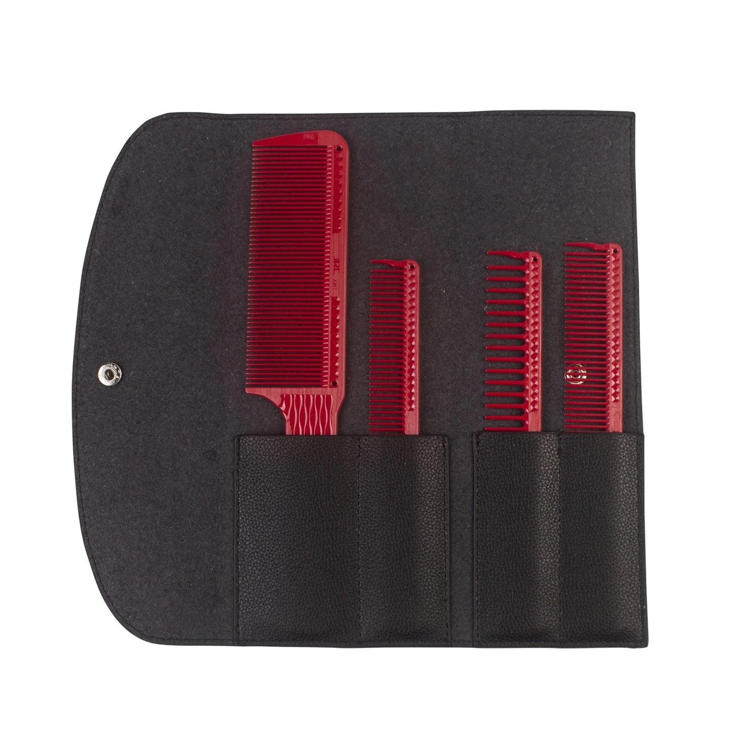 JRL red barber comb set JRL-J001 with leather bag