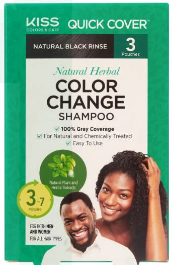 KISS Quick Cover Color Change Shampoo 3 Pack Gray Coverage