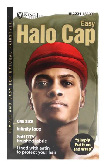 King J Easy Halo Cap Assorted Colors Satin Lined Infinity Wrap 6 Pack