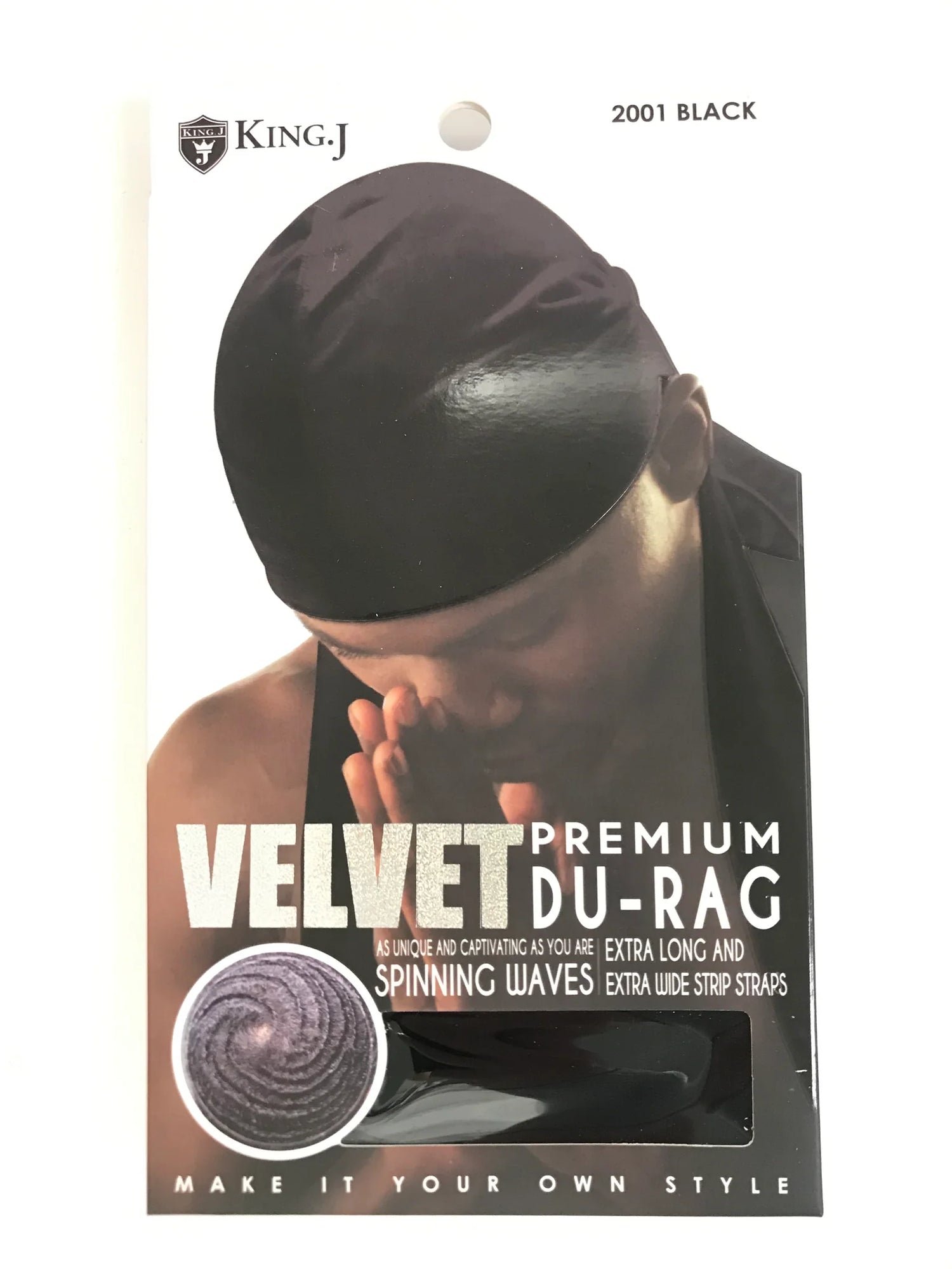 King J Premium Velvet Du-Rag with Extra Long Wide Straps