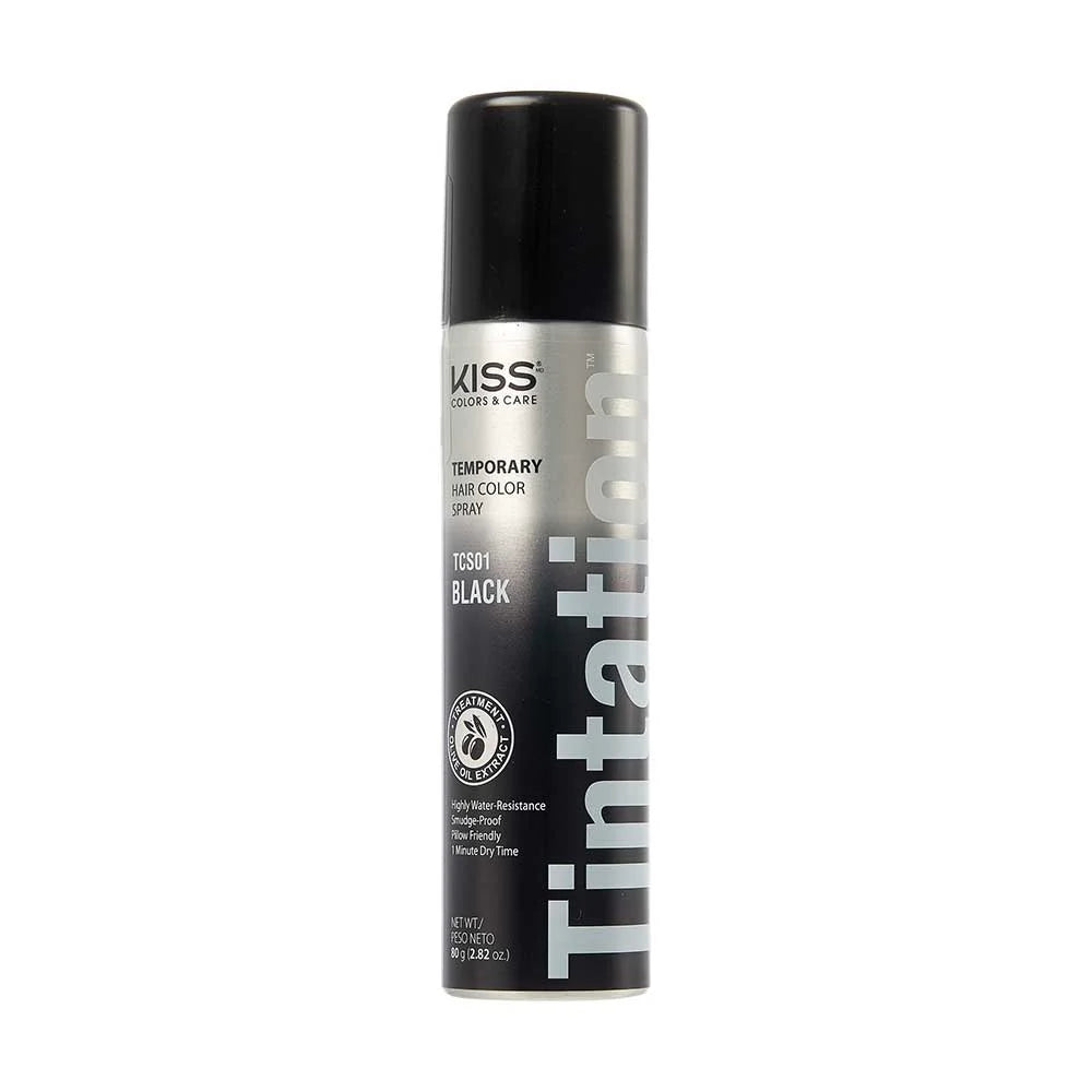 Kiss Tintation Temporary Hair Color Spray 2.82 oz - Black