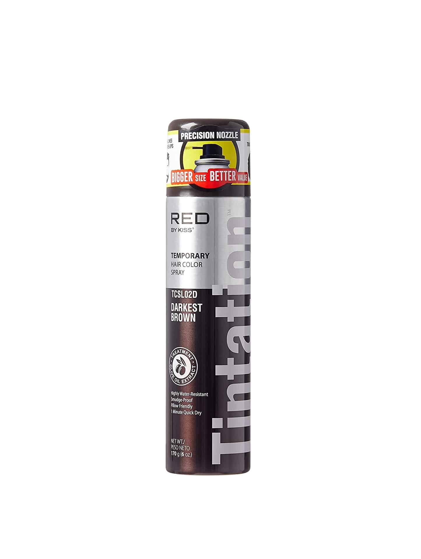 Kiss Tintation Temporary Hair Color Spray 2.82 oz - Darkest Brown