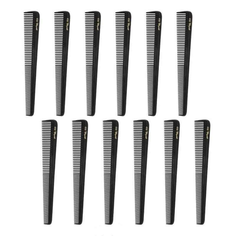 Krest Cleopatra Barber Comb #450 Black Professional 12 Pack