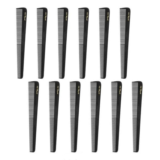 Krest Cleopatra Barber Comb #450 Black Professional 12 Pack